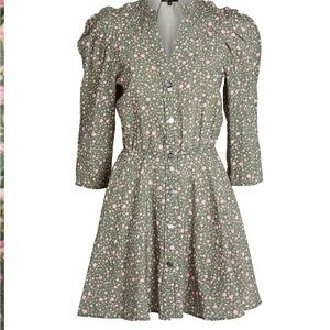 Maje Green Rose print dress